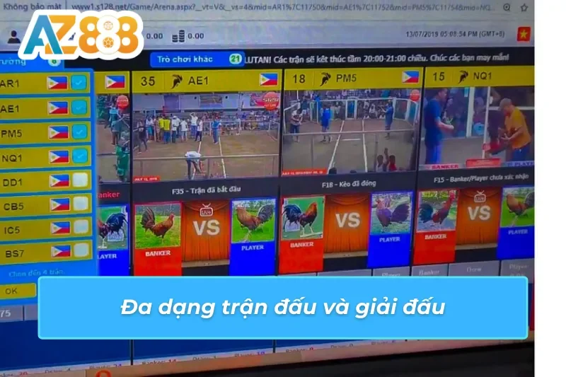 Cơ hội đá gà AZ888 đa dạng với nhiều giải đấu