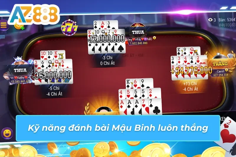 Kỹ năng đánh bài Mậu Binh AZ888 luôn thắng