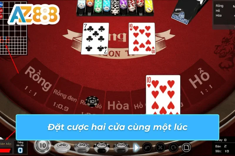 Đặt đều hai cửa cược trong Rồng Hổ AZ888